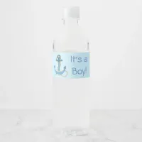 "It's a Boy" Anchor Nautical Blue Bottle Label