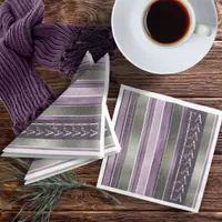 Purple Green  Christmas Fa La La Pattern#27 ID1009 Paper Dinner Napkins