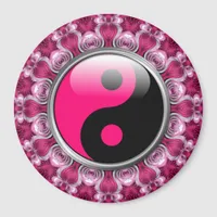 Yin Yang Pink Hearts Magnet