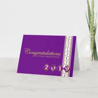 2019 Purple & Gold Graduation Congratulations Card