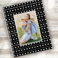 We Love You Mom Black Hearts Photo  Notebook
