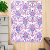 Boho Neon Pink Jewel Tone Peacock Feather  Rug