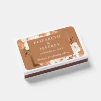 Rustic Terracotta Boho Pampas Orchids Wedding Matchboxes