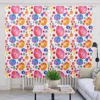 Colorful Watercolor Polka Dots Abstract Blackout Curtains