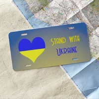 Stand with Ukraine anti-war protest Ukrainian flag License Plate