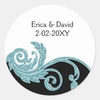 aqua wedding label