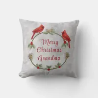 Winter Cardinals and Pines Pillow