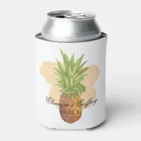 Summer Tropical Pineapple Coastal Wedding Can Cooler