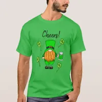 Cheers St Patrick's Day Leprechaun | Green Beer    T-Shirt