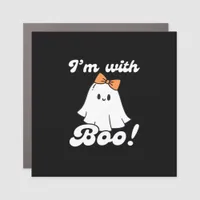 Im With Boo Funny Retro Style Car Magnet