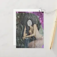 Painless Face Mixed Media Collage Postcard