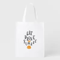 Eat Drink And Be Scary Happy Halloween Vintage Coo Grocery Bag