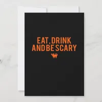Eat Drink And Be Scary Halloween Fan Text Art Esse Holiday Card