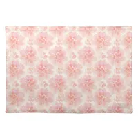 Abstract Floral Watercolor Pattern Peach and Pink Cloth Placemat