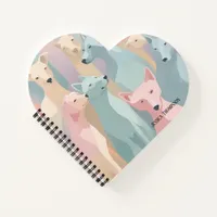 Dog Pattern Pastel Colors Minimalist Illustration Notebook