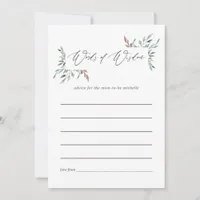 Rustic Greenery Winter Baby Shower Mom Advice Card