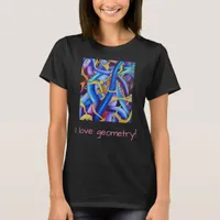 Contemporary Blue Abstract Depth Illusion Artsy T-Shirt