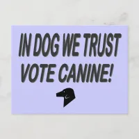 Vote Dog with Black Text Postcard