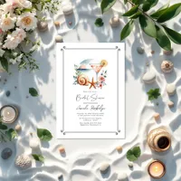 Coastal Chic Blush Pink Bridal Shower Invitation