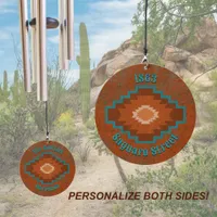 Southwest Canyons Geometric Diamond Personalized  Wind Chime