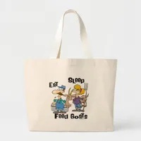 Eat Sleep Feed Goats Large Tote Bag