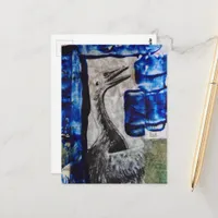 Dino Bird Mixed Media Collage Postcard