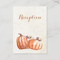 watercolor pumpkins fall wedding reception invite