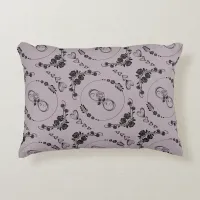 Simple Black Hearts, Floral, Infinity on Mauve | Accent Pillow