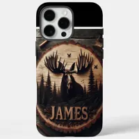 Wood carved Moose Sign iPhone 16 Pro Max Case