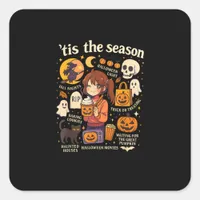 Tis The Season Halloween Anime Icons Fall Design Square Sticker