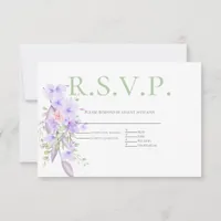 RSVP with Menu Choice Violet Pink Floral