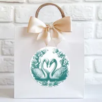 Teal Swan Lake Wedding Favor Sticker