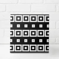 Trendy Black and White Op Art Geometric Pattern Ceramic Tile