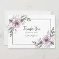 Thank You Notes | Mauve Roses Floral Elegant