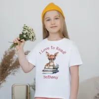 I Love to Read with Cute Fawn T-Shirt