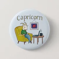 Capricorn star sign Sea Goat zodiac star Button