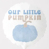 Blue Our Little Pumpkin Birthday Balloon