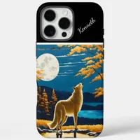 Wolves Howling at Full Moon During Sunset iPhone 16 Pro Max Case