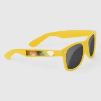 Seventies Orange Abstract Techno Triangles Sunglasses