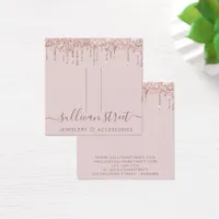 Pink Glitter Drip Hair Clip Display Card