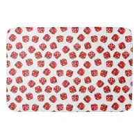 Red Dice Pattern Casino Craps Game Bath Mat