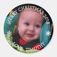 Personalized Photo Christmas Snowflakes Magnet