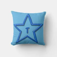 Pillow - Blue Star with Letter