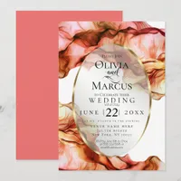 WEDDING | Abstract Watercolor Autumn Colors 3 Invitation