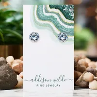 Teal Gold Agate Geode Earring Display Card