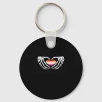 Lesbian Pride Skeleton Halloween Wlw Goth Heart Cl Keychain