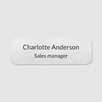 Silver metal elegant business name tag