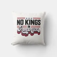 No Kings In America USA Retro Classic Throw Pillow
