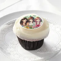 Cute Anime Girls Birthday Party Edible Frosting Rounds