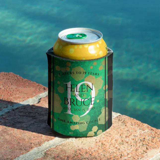 Elegant 19th Jade Wedding Anniversary Celebration Can Cooler